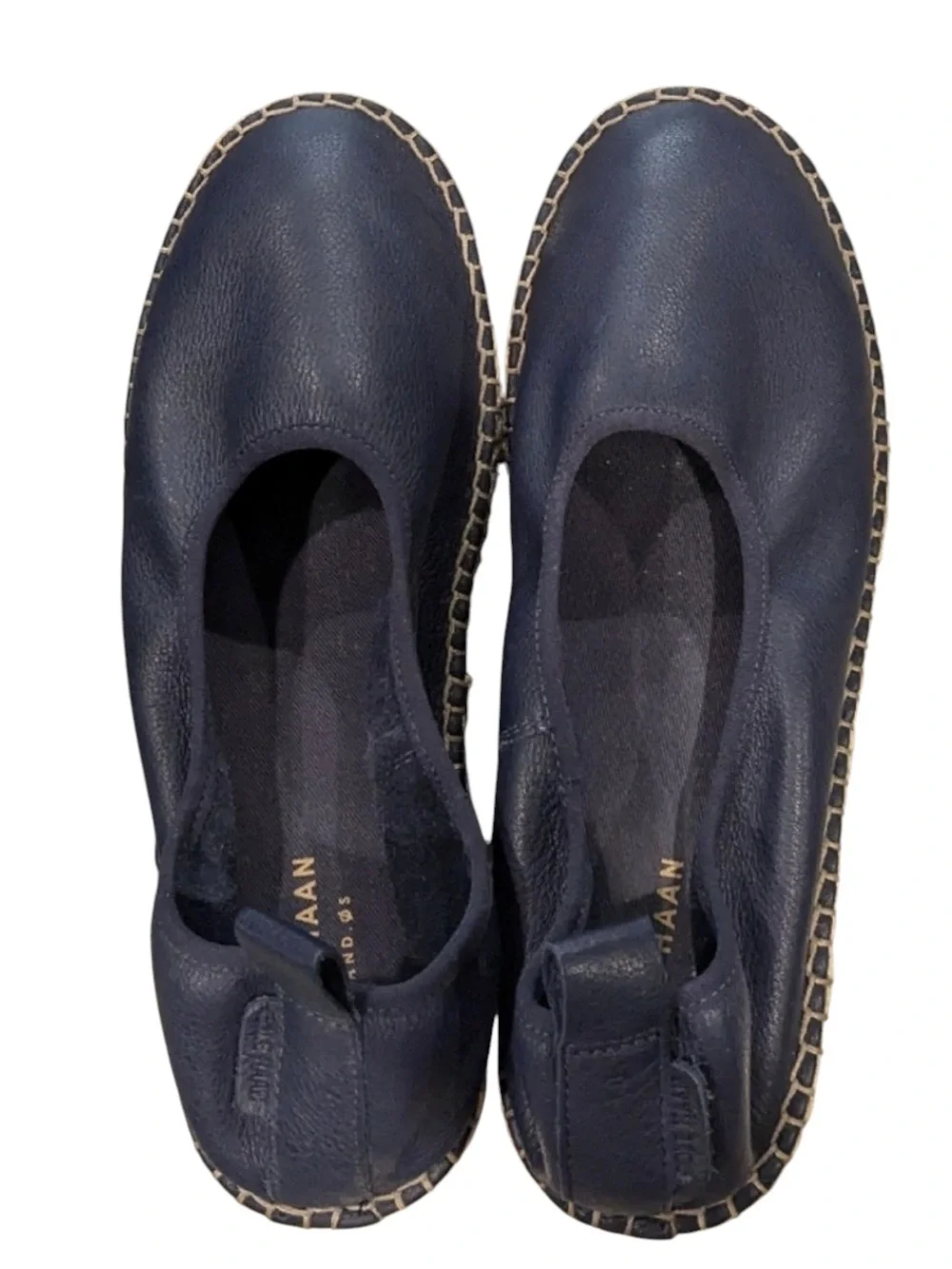 Cole Haan cloud feel marine blue pebble leather espadrilles. Size 8. NIB.